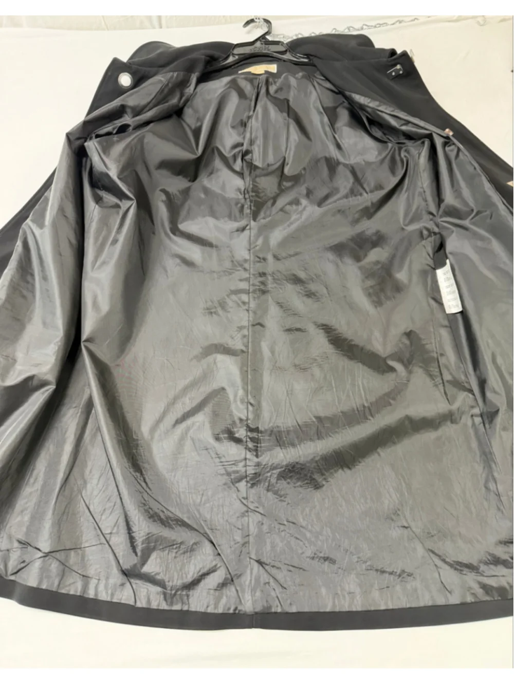 Michael Kors Woman’s Black Hooded Duffle Coat Silver Toggle Clasp Mid Length